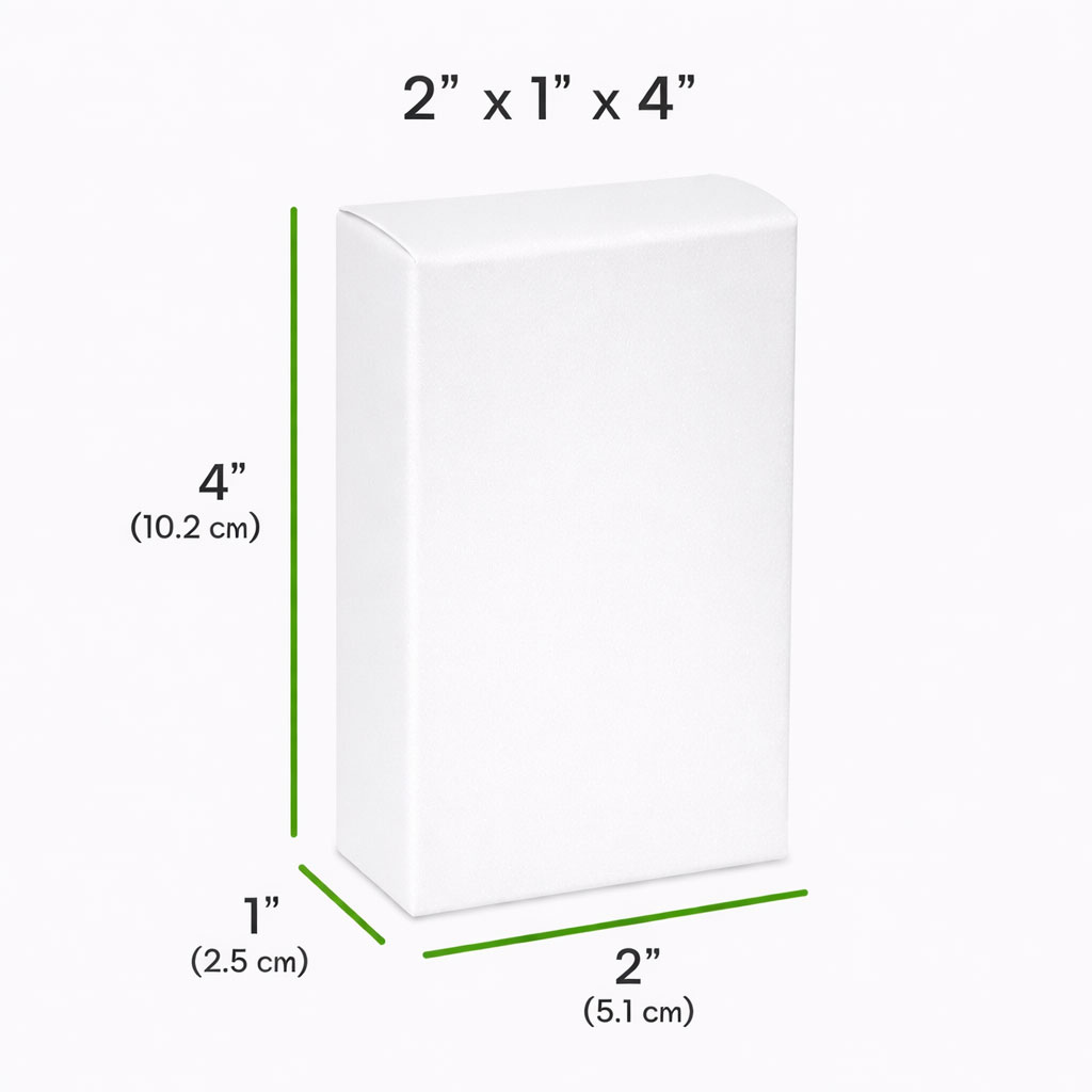 White Cologne Box 2" x 1" x 4"